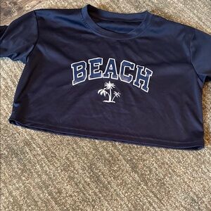 Navy Blue Beach Crop Top